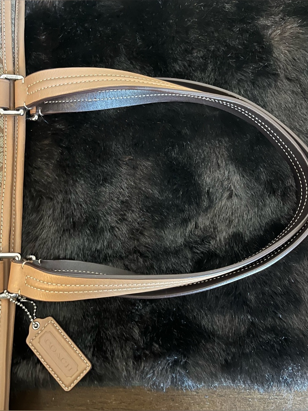 Coach Brown and Beige Signature Canvas Tote - Picture 7 of 14